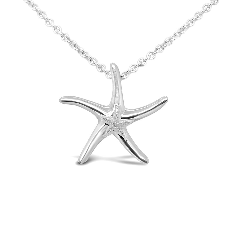 Dancing Starfish Pendant with Baby Starfish Applique
