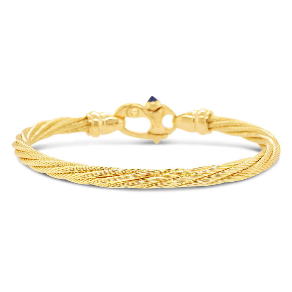 Single Strand Cable Bracelet with Mariner Clasp