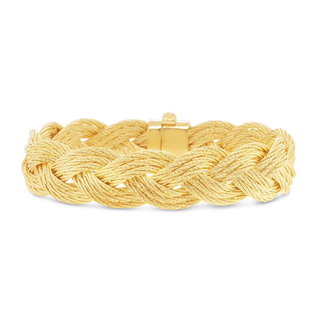 Three Strand Hand Braided Cable Bracelet (Heavy)