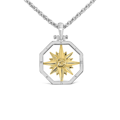 Small Octagon Compass Rose Pendant