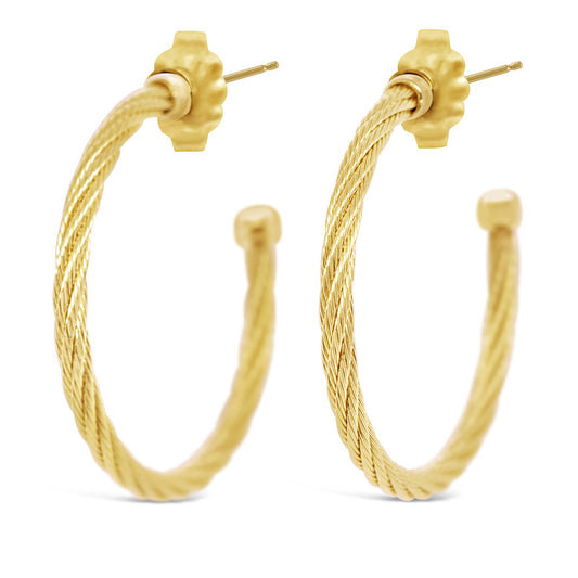 Large Cable Hoop Earrings