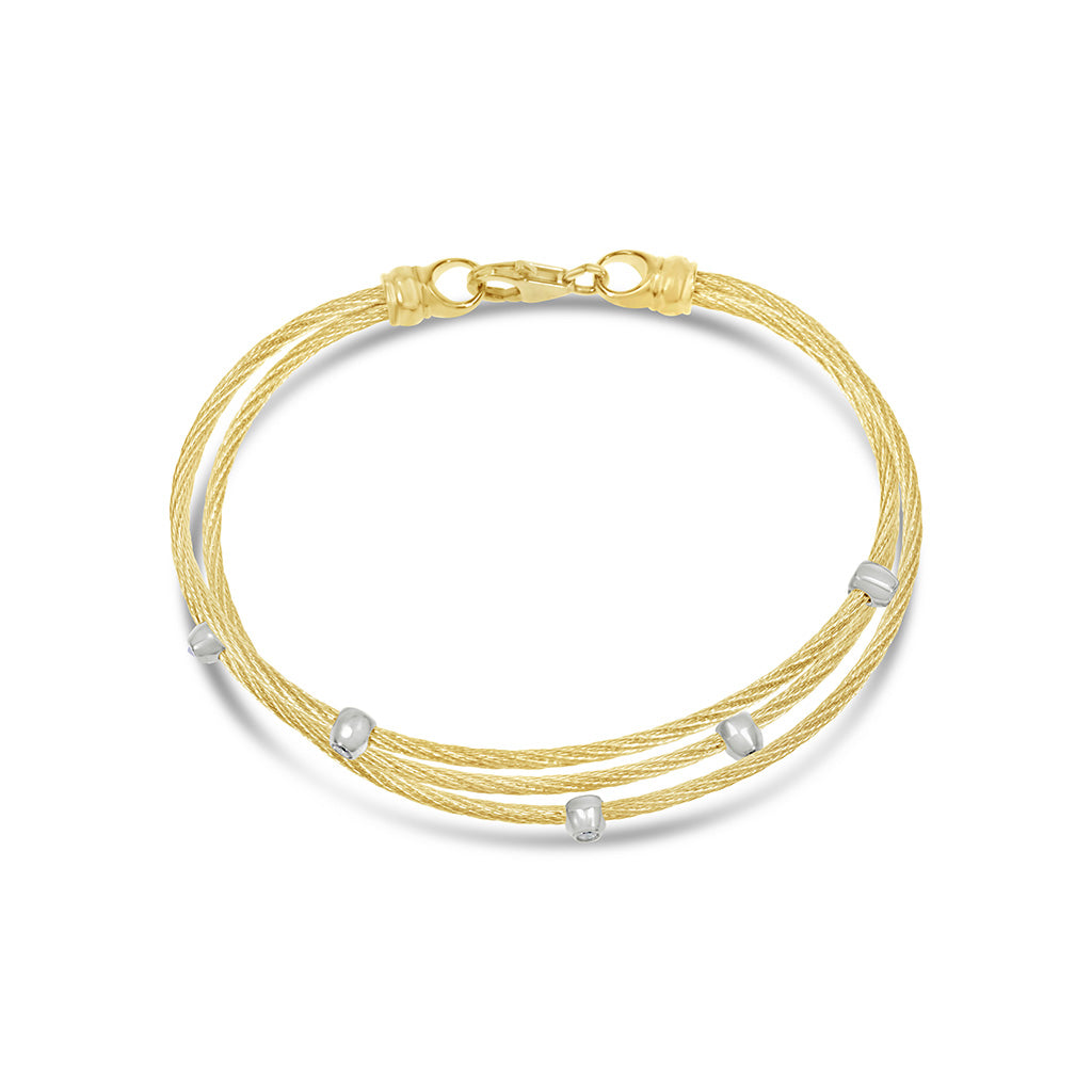 Three Stranded Twisted Cable Bracelet With Diamonds and Infinity Clasp