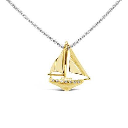 Small Sailboat with 5 pts. Diamonds