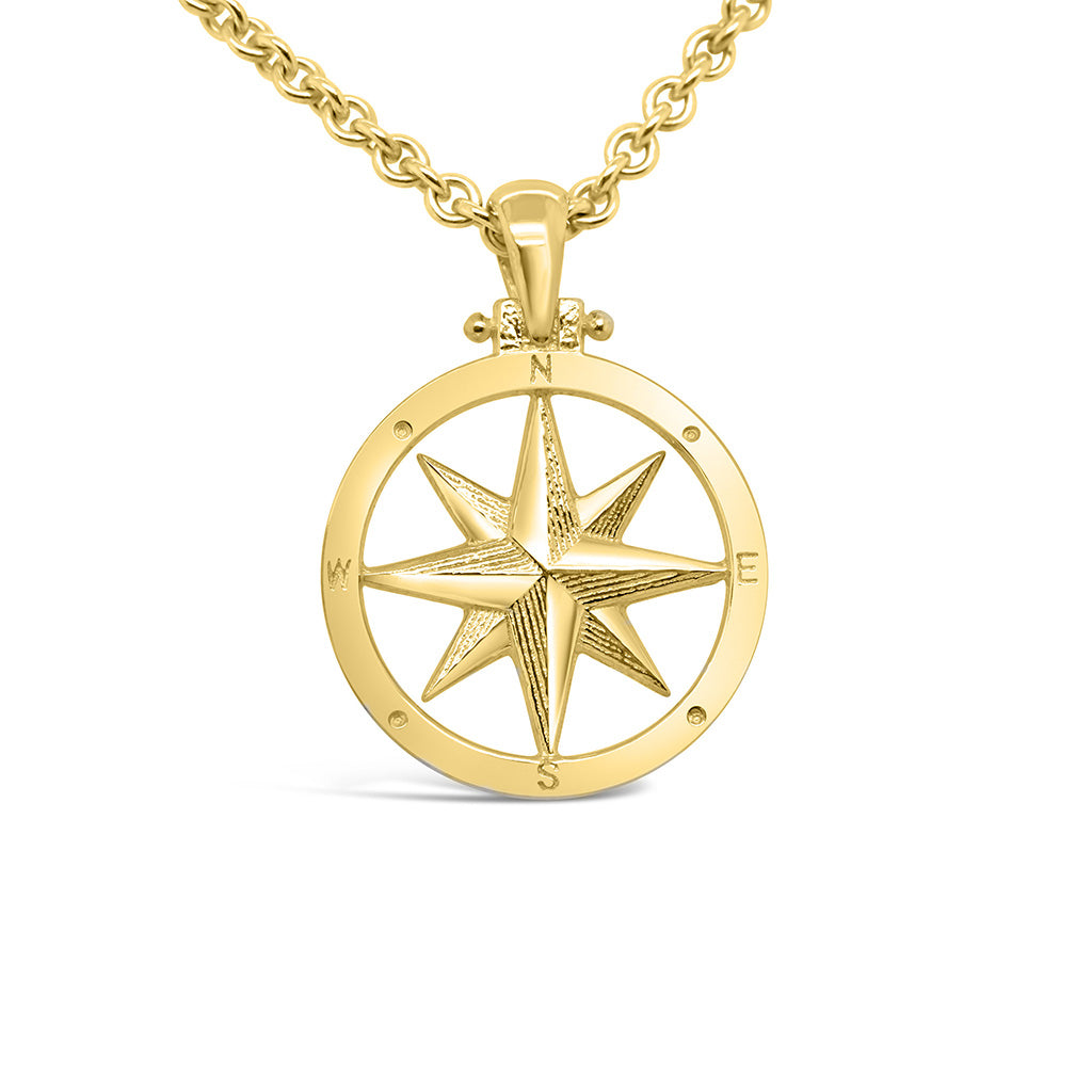 Small Round Compass Rose Pendant