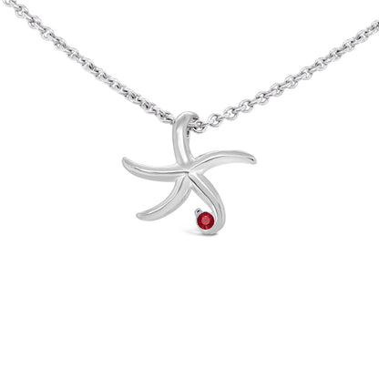 Dancing Starfish Pendant with Stone