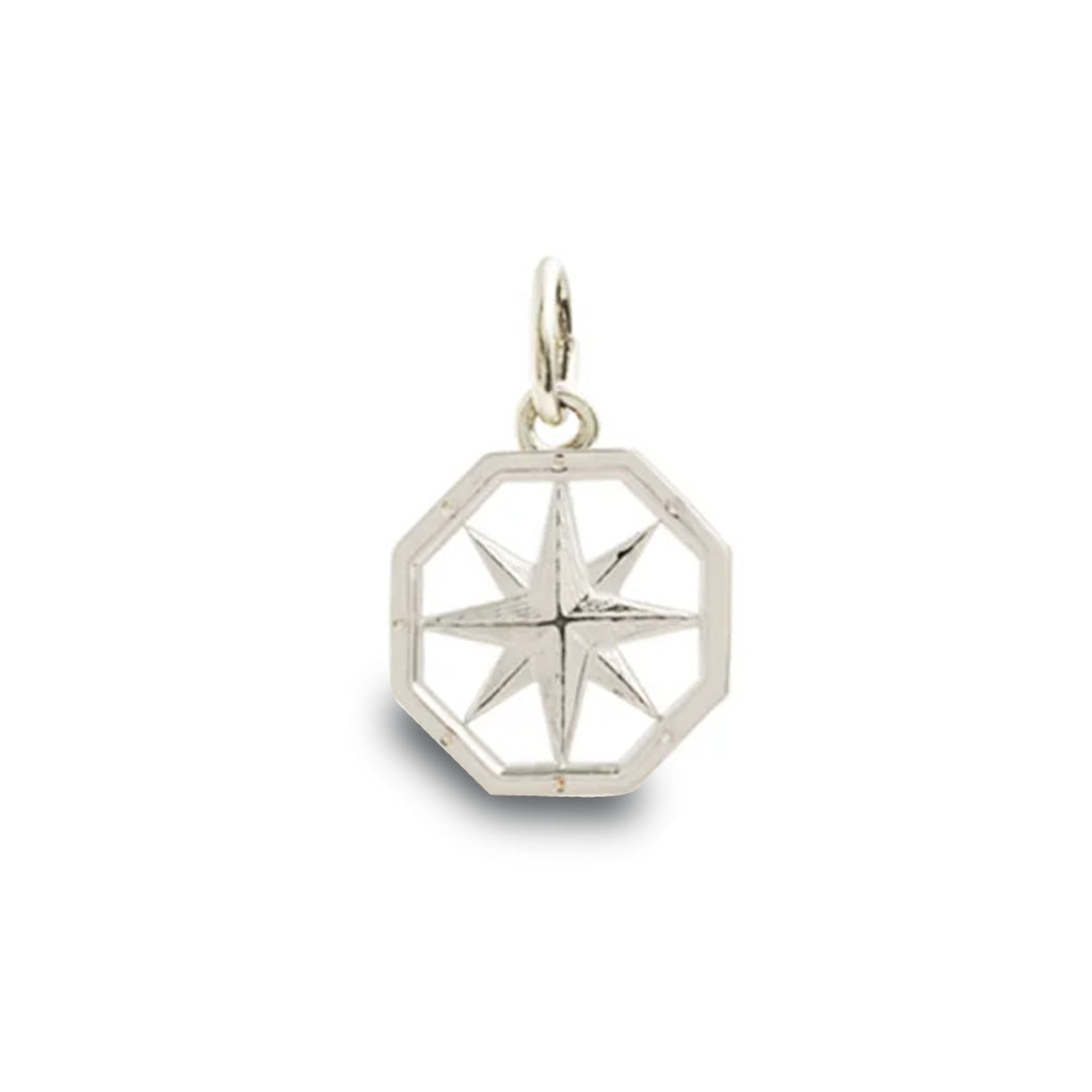 Tiny Octagon Compass Rose Pendant