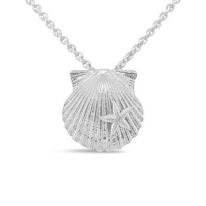 Small Scallop with Starfish Applique Pendant